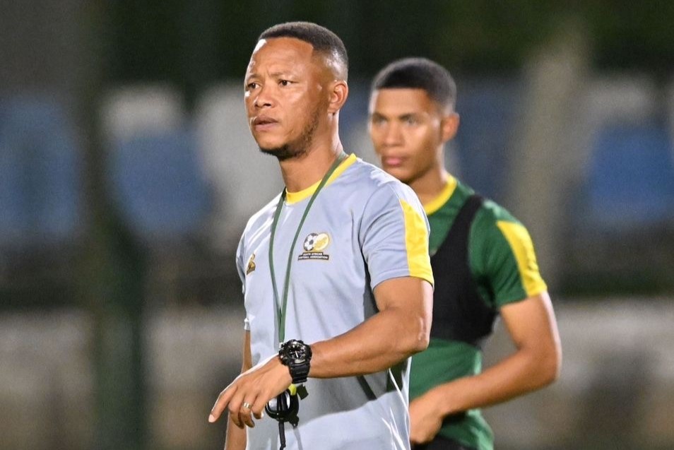 Coach Karabo Mogudi on national duty with SA U20 Men's Team in Egypt. PHOTO - Sidney Mahlangu