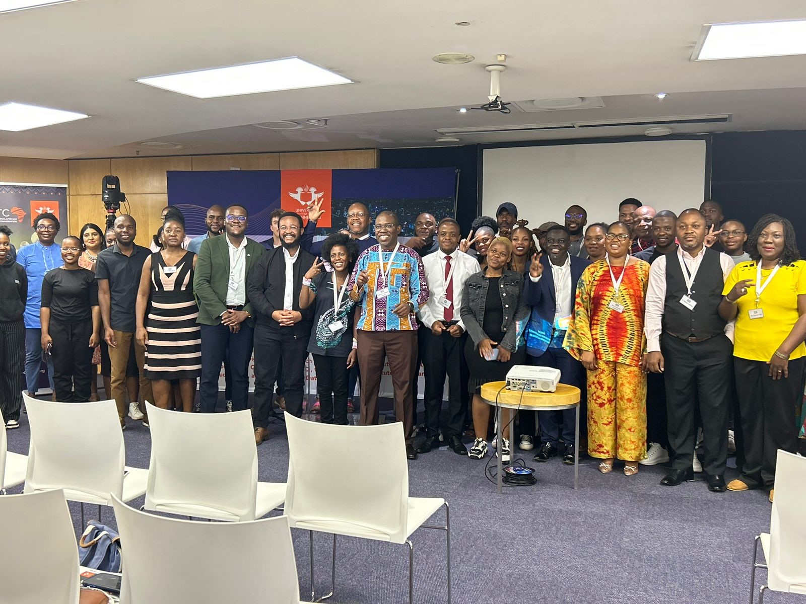 UJ Vice-Chancellor and Principal, Professor Letlhokwa Mpedi (centre) with conference speakers, organisers and attendees.