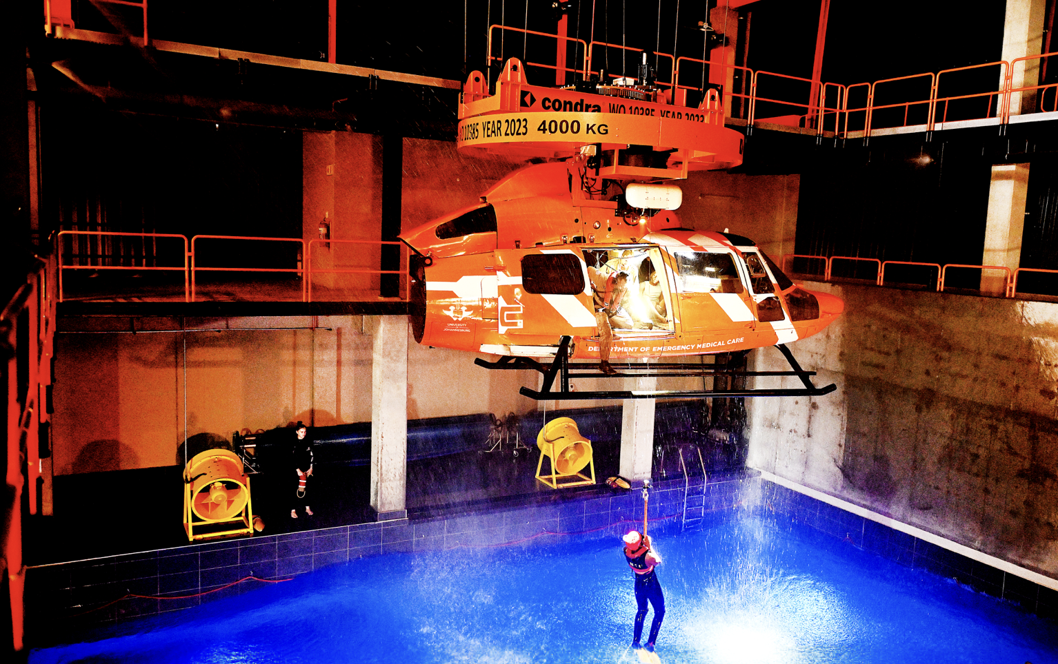 Simulation of a wet hoisting operation. Photo: University of Johannesburg 