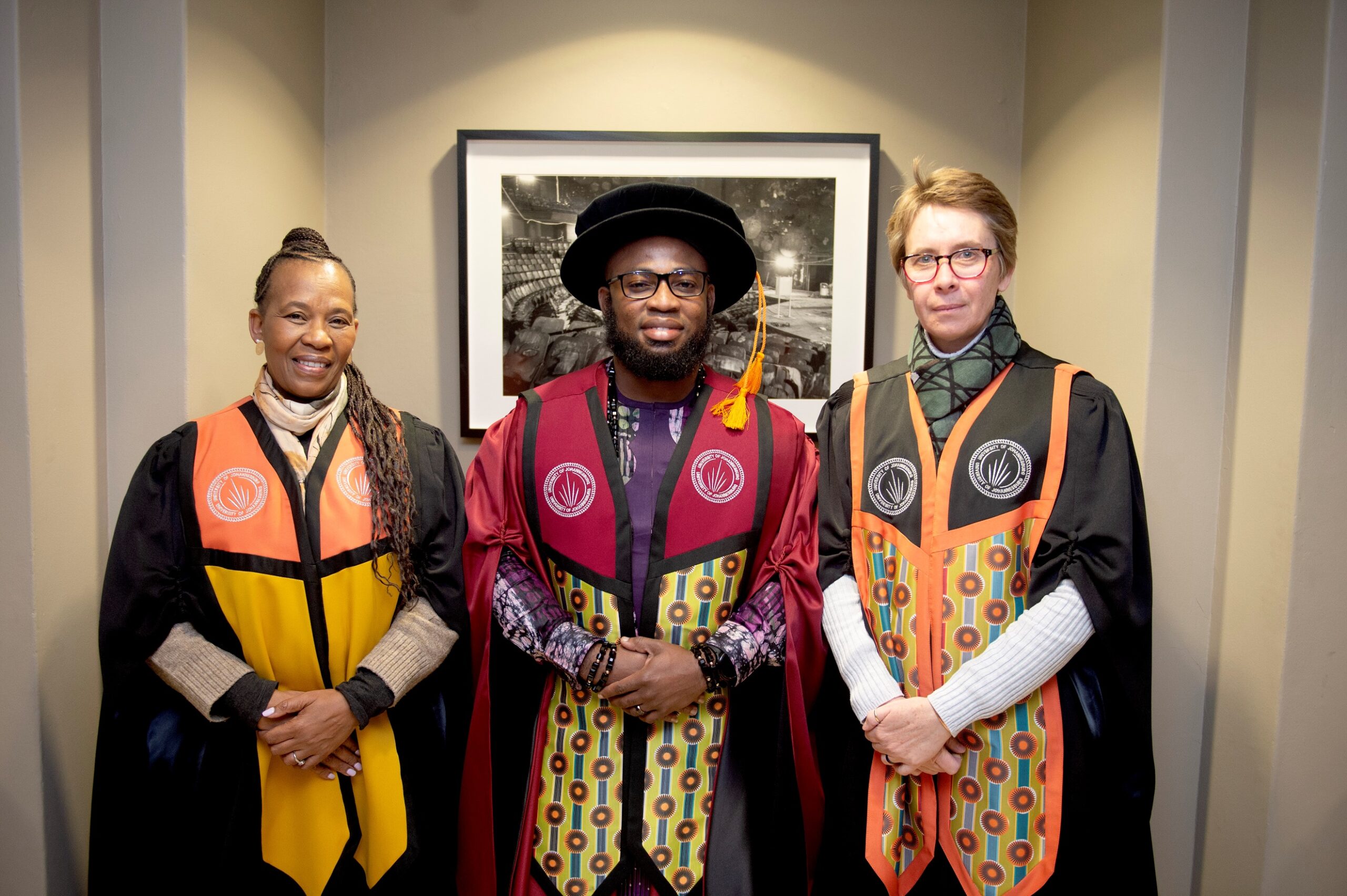 From left to right: Prof Annah Moteetee (Executive Dean: Faculty of Science), Prof. Oluwafemi Adebo and Prof Bettine van Vuuren (UJ Registrar)