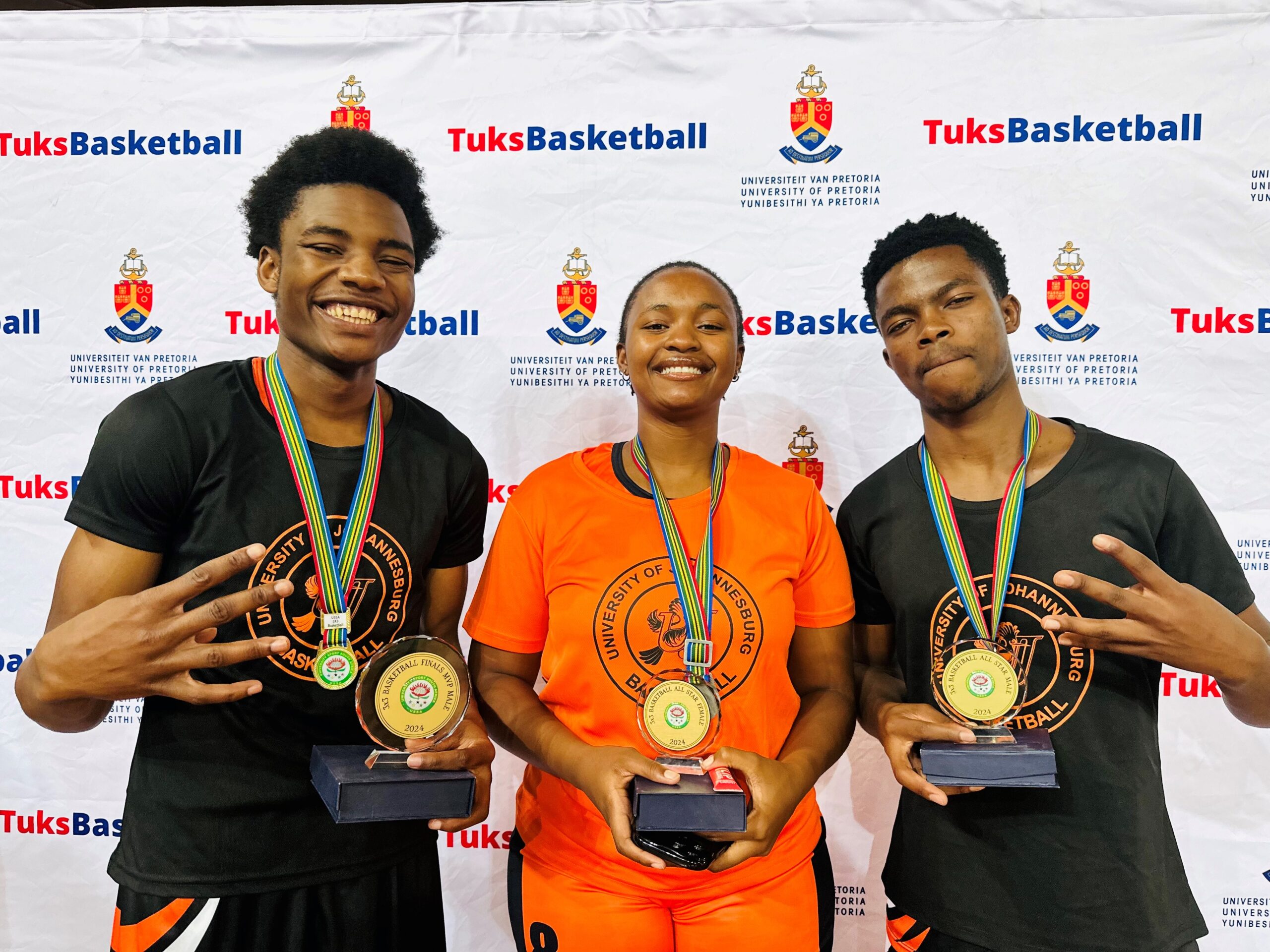Adrien Belo, Nyeleti Nyathi and Sbongakonke won impressive accolades at the end of the 2024 USSA Basketball 3x3 tournament in Tshwane