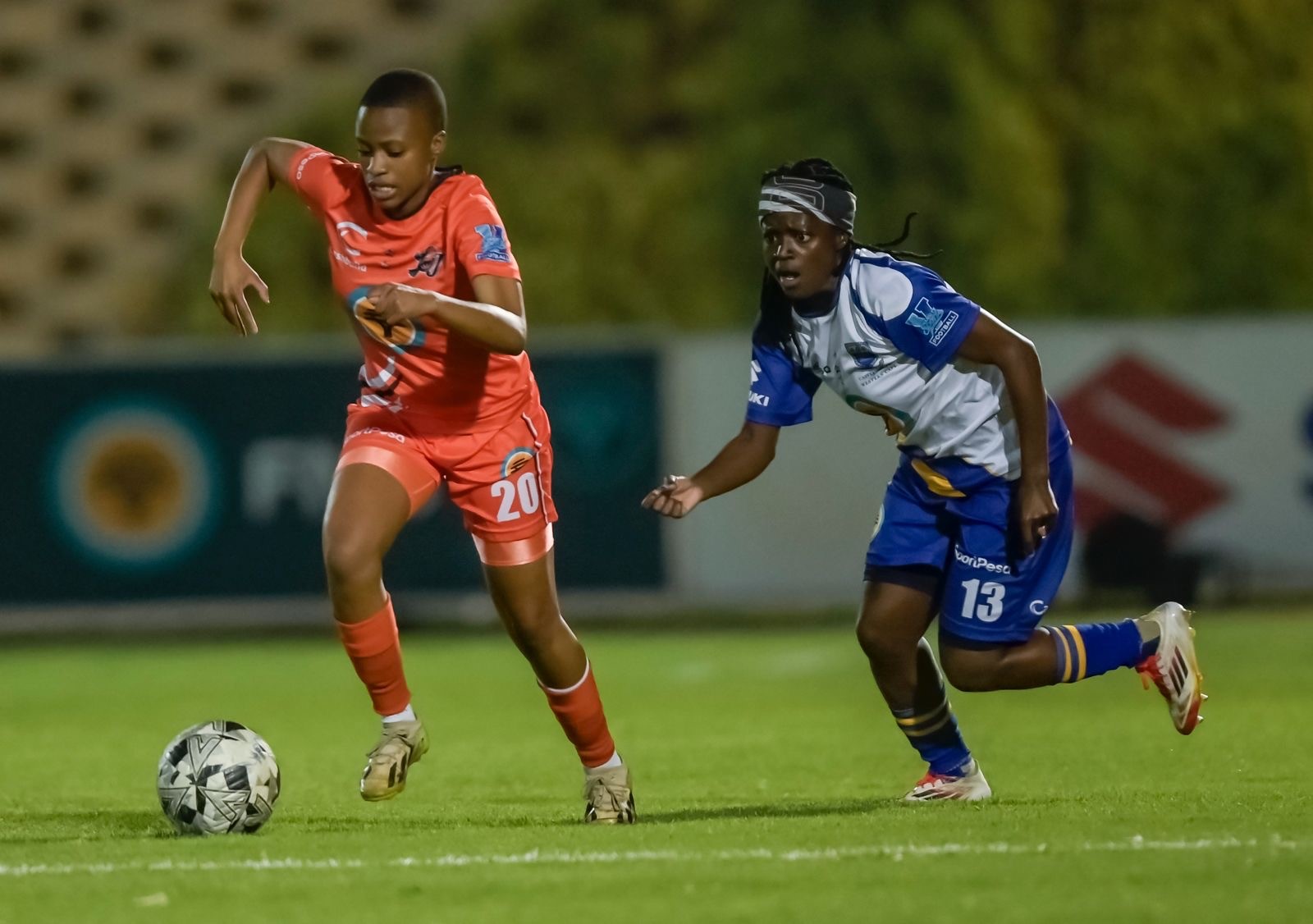 UJ player Sthembile Msomi in action against UWC in Varsity Football final. PHOTO, Varsity Sports