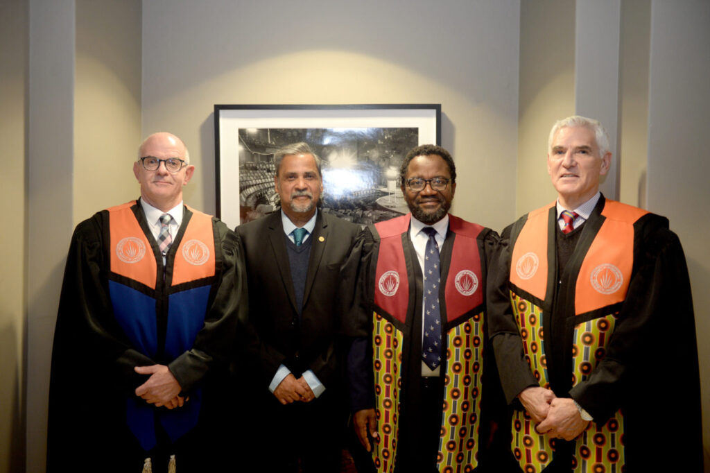 Professor Ben Marx, Professor Vain Jarbandhan, Professor Bongani Ngqulunga, Professor David Fourie